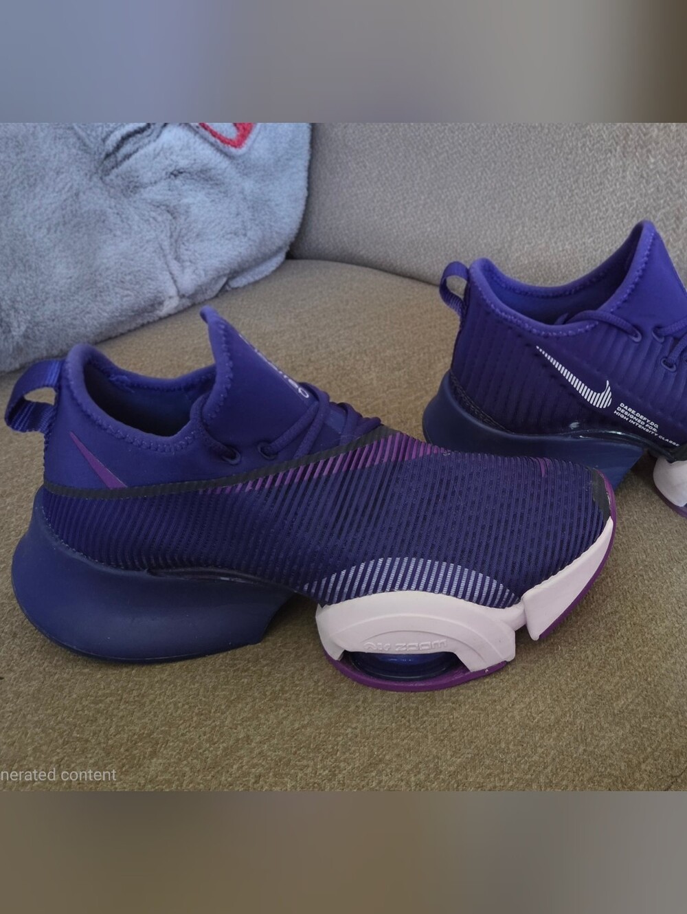 Nike Purple and White Slip-On Athletic Sneakers Superrep Size 6